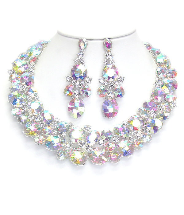 Luxury class victorian style and australian crystal party necklace set