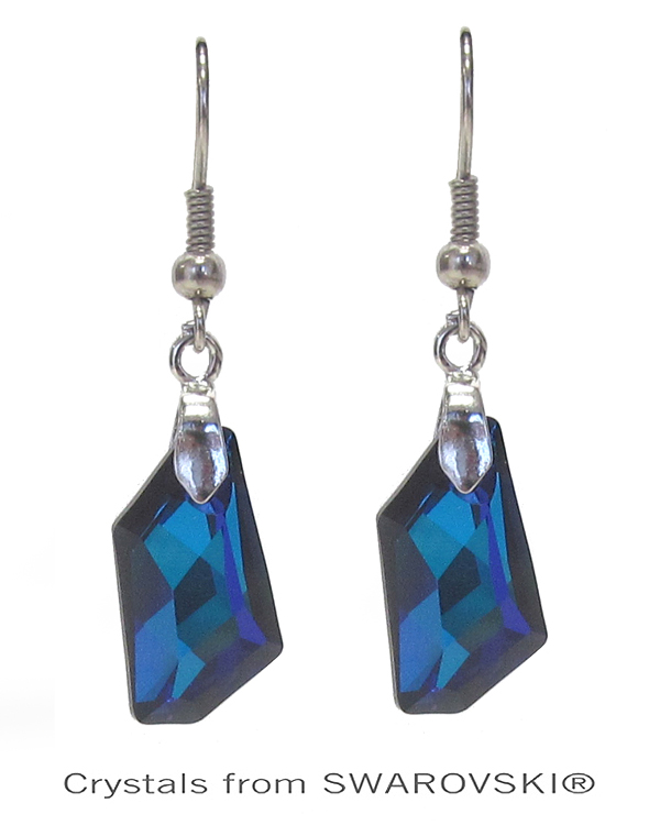 Genuine swarovski crystal semplice de art earring - handcrafted in the usa