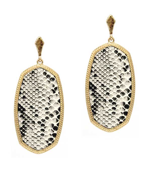 ANIMAL PRINT METAL EARRING - SNAKE SKIN