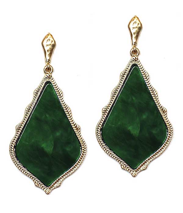 Facet stone drop earring