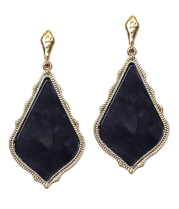 Facet stone drop earring