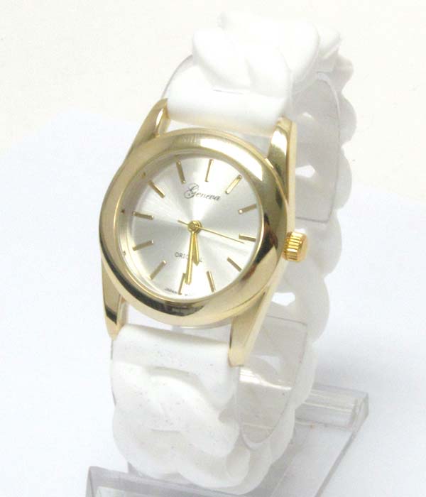 Colorful rubber stretch band fashion watch