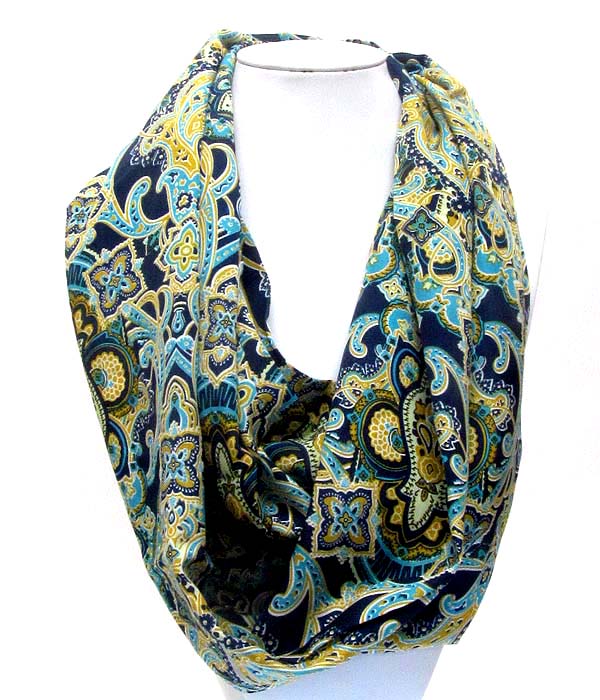 Bohemian print infinity scarf