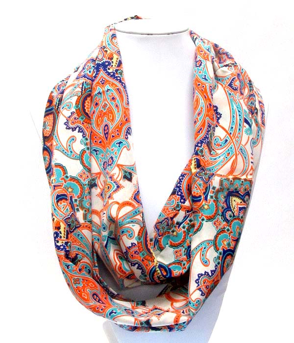Bohemian print infinity scarf
