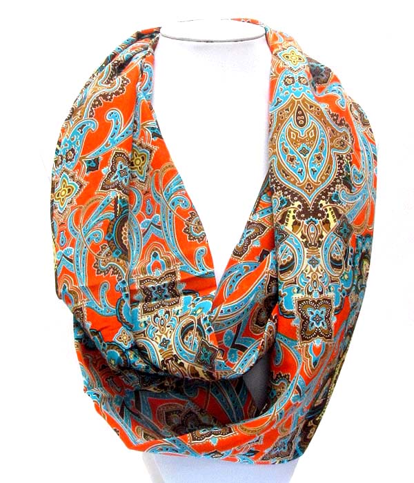 Bohemian print infinity scarf