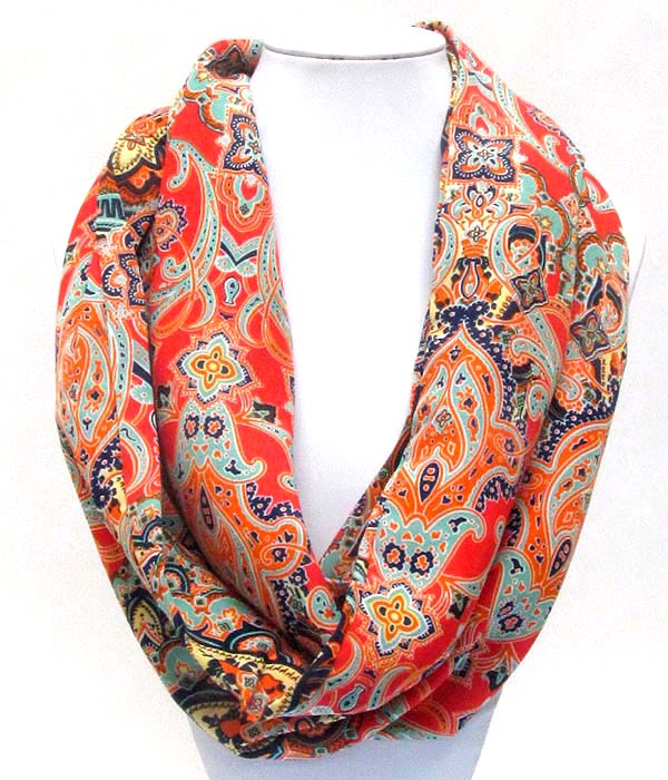 Bohemian print infinity scarf