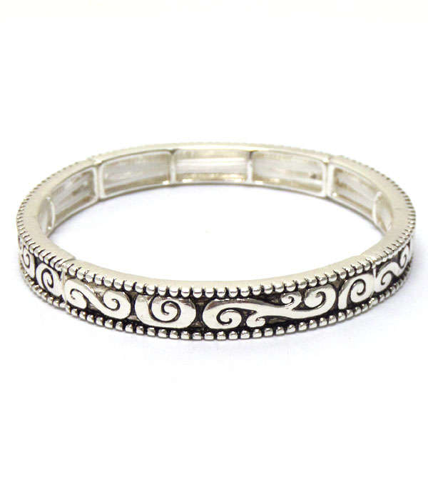 Texture metal casting bracelet