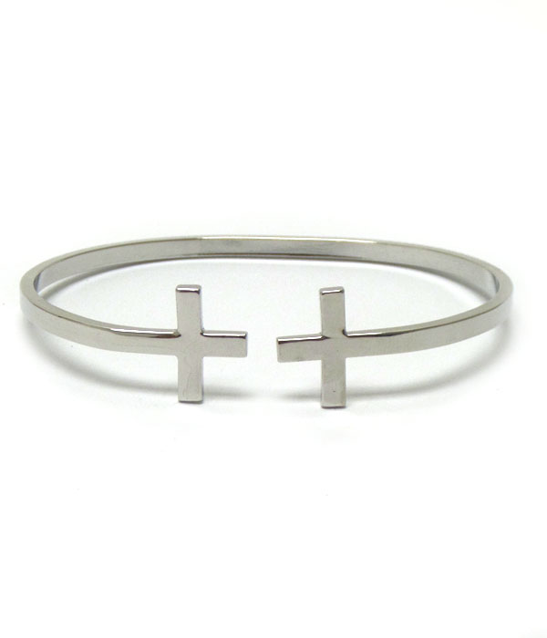 Double cross metal bracelet