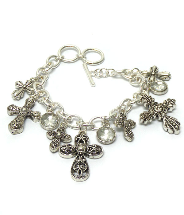 Multi cross charm bracelet 