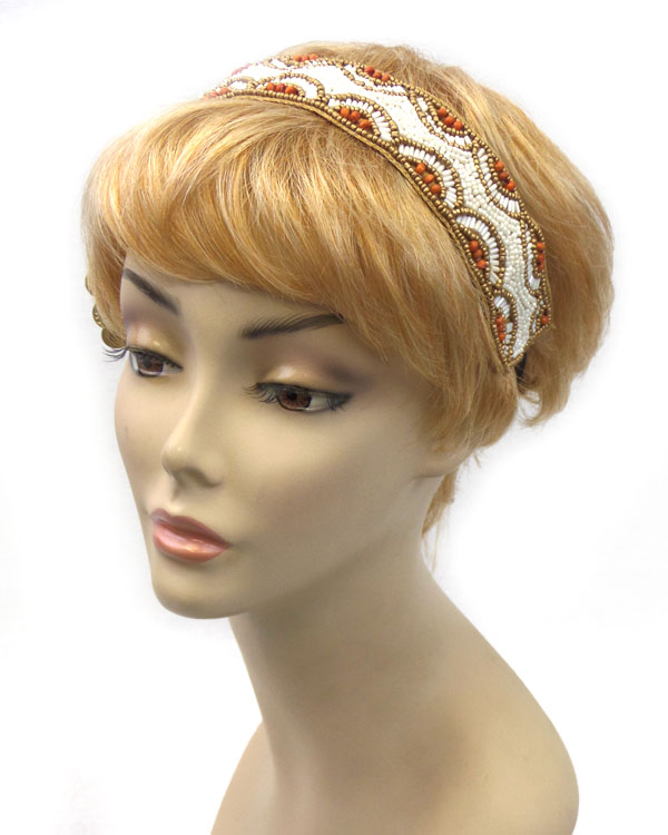 Handmade seed beads headband 
