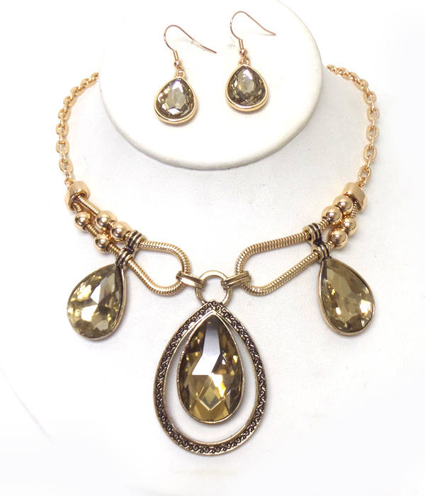 Austrian crystal necklace earring set