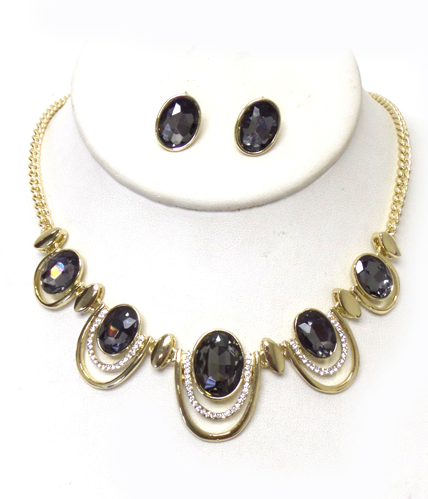 Austrian crystal necklace earring set