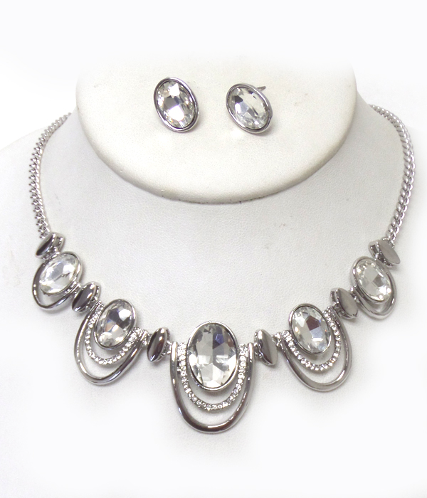 Austrian crystal necklace earring set
