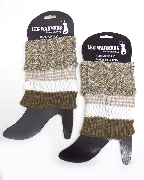 Mix color crochet leg warmer boot cuffs