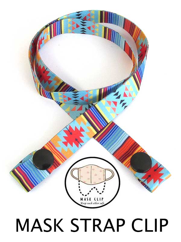 Mask loss prevention strap clip - aztec -western