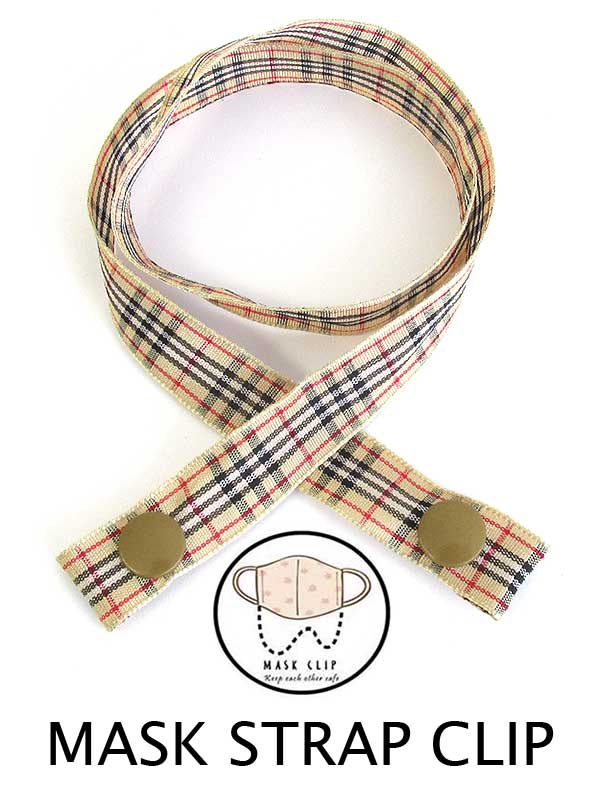 MASK LOSS PREVENTION STRAP CLIP - PLAID