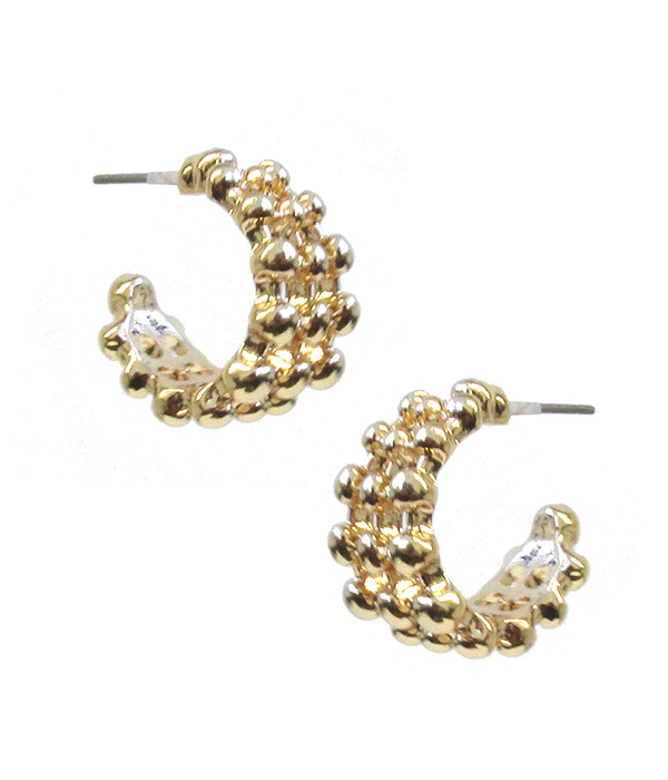 Vintage bubble bead chain hoop earring