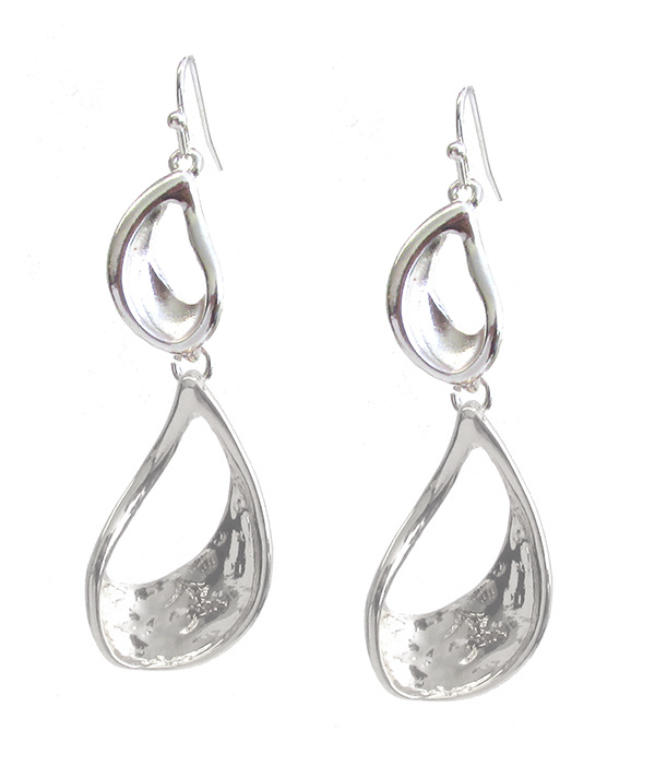 VINTAGE DOUBLE METAL TEARDROP EARRING