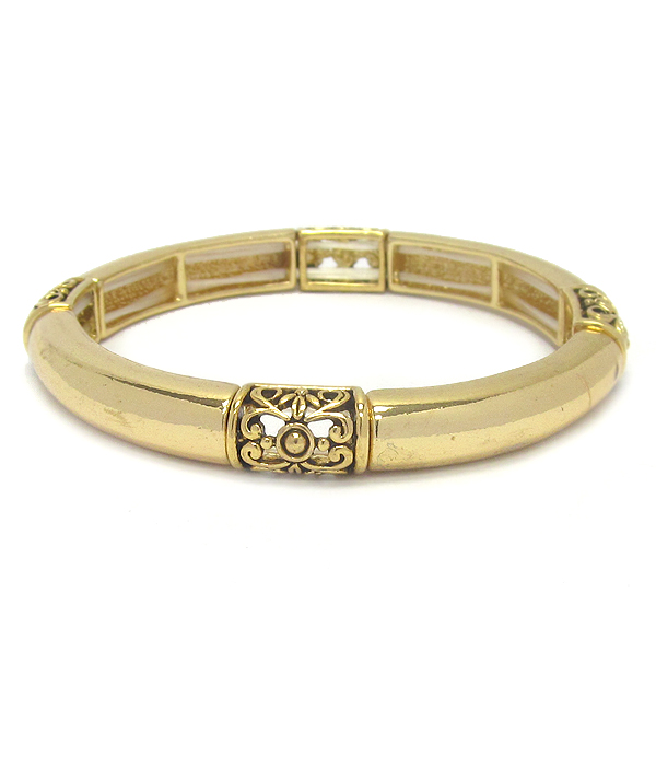 Metal filigree stretch bracelet