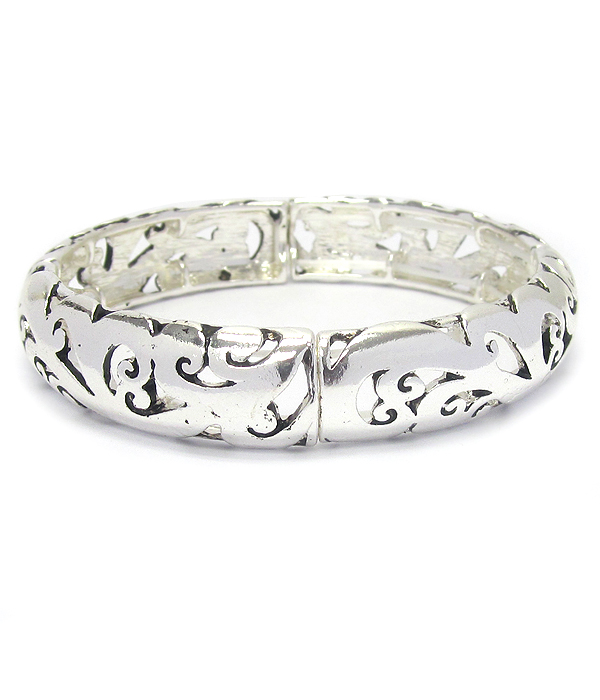 Metal filigree stretch bracelet