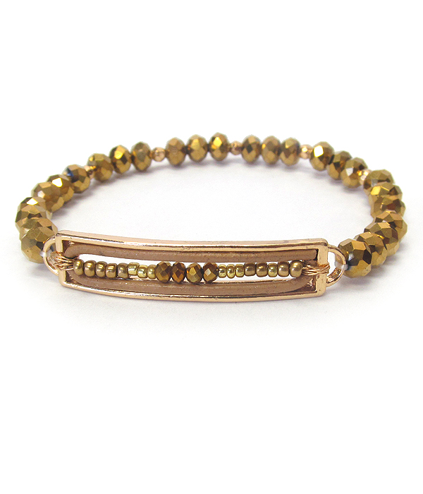 Facet glass bead stretch bracelet