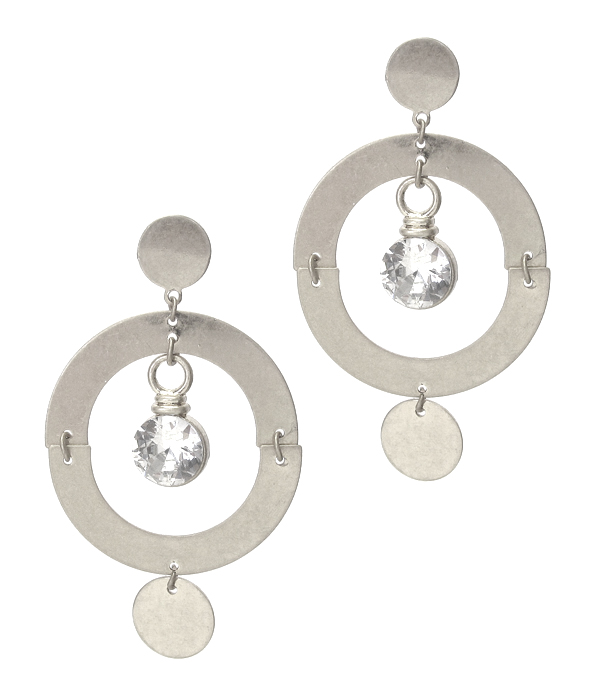 Geometric shape metal earring