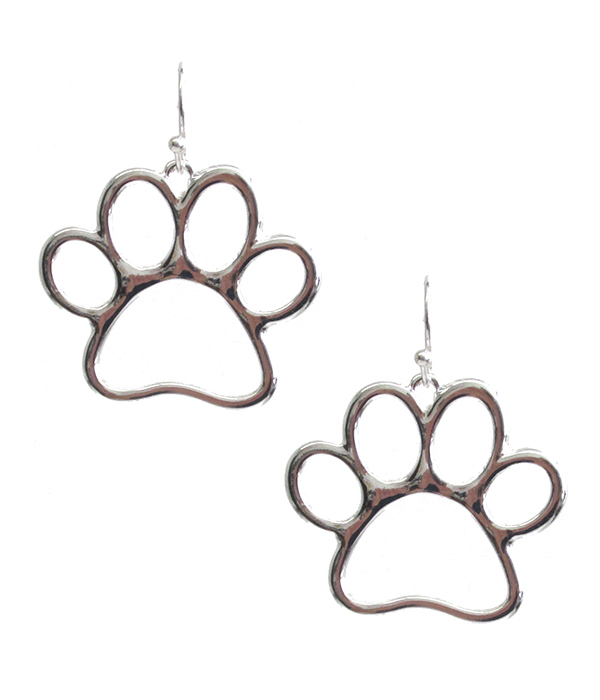 Metal wire art paw earring