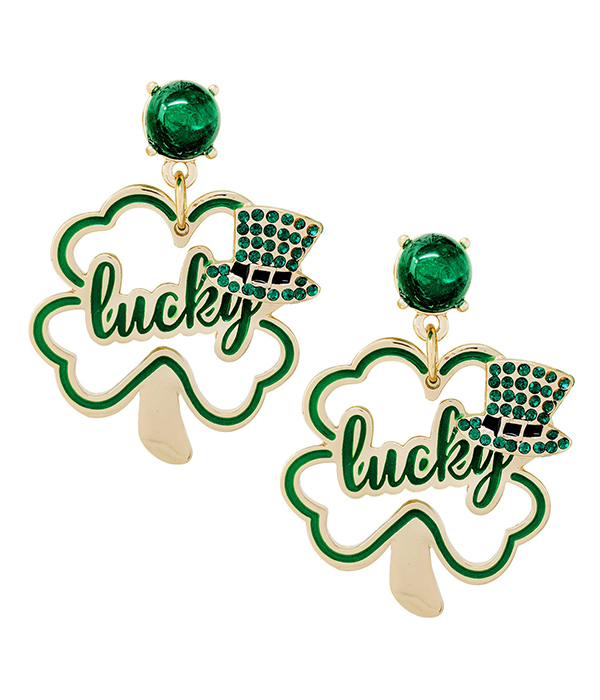 ST PATRICKS DAY THEME SHAMROCK EARRING CLOVER