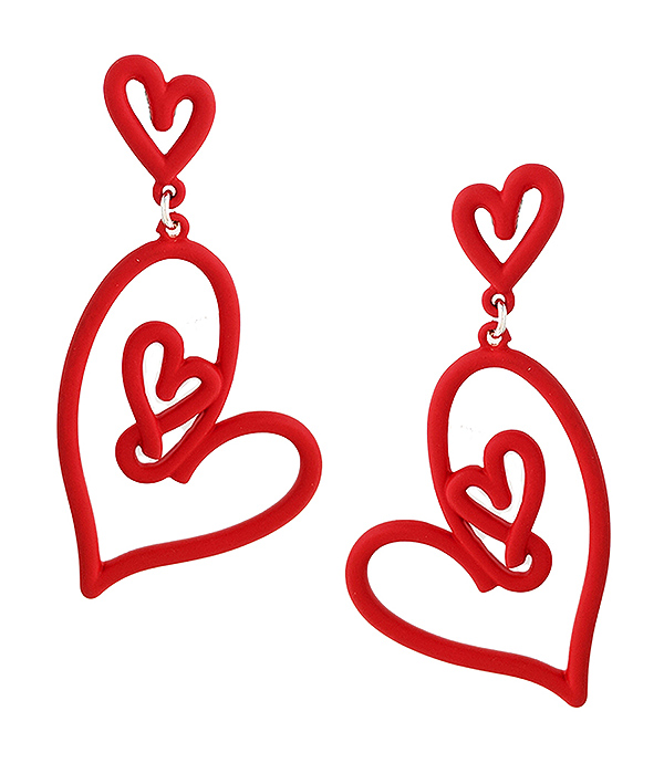 VALENTINES DAY THEME WIRE HEART EARRING
