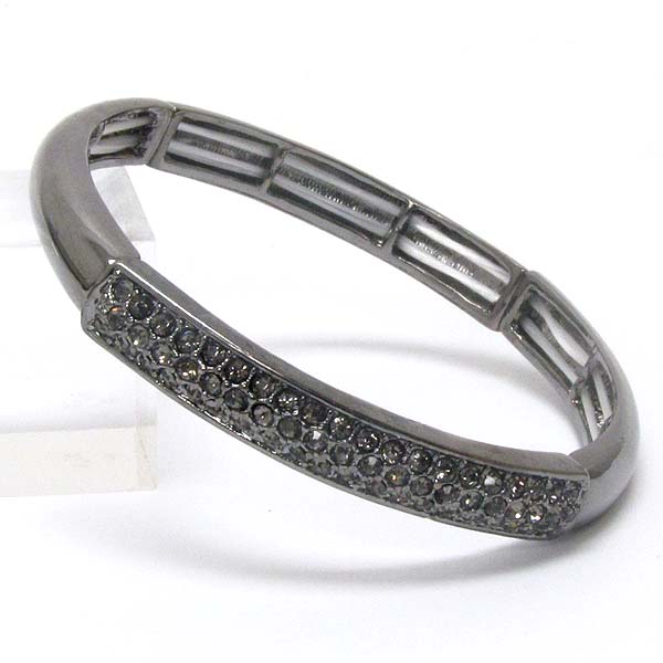 Crystal deco curve bar stretch bracelet