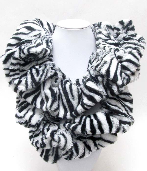 Animal print fleece infinity scarf