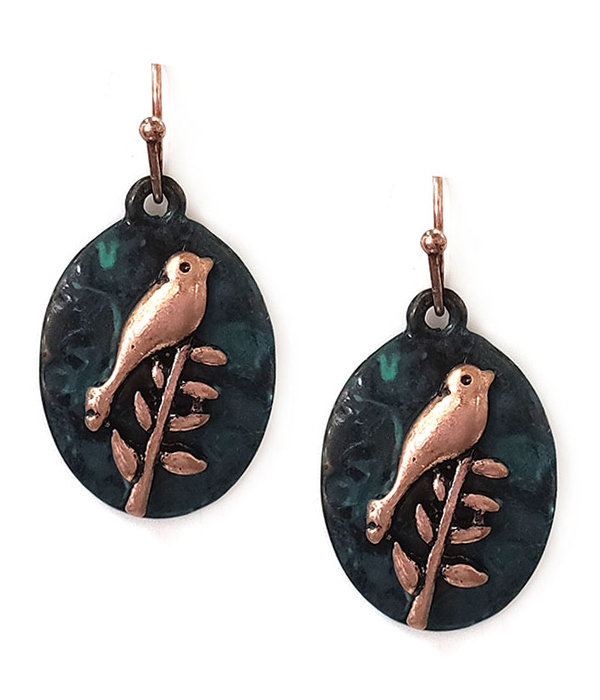 VINTAGE METAL BIRD EARRING