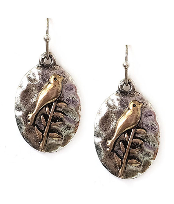 VINTAGE METAL BIRD EARRING