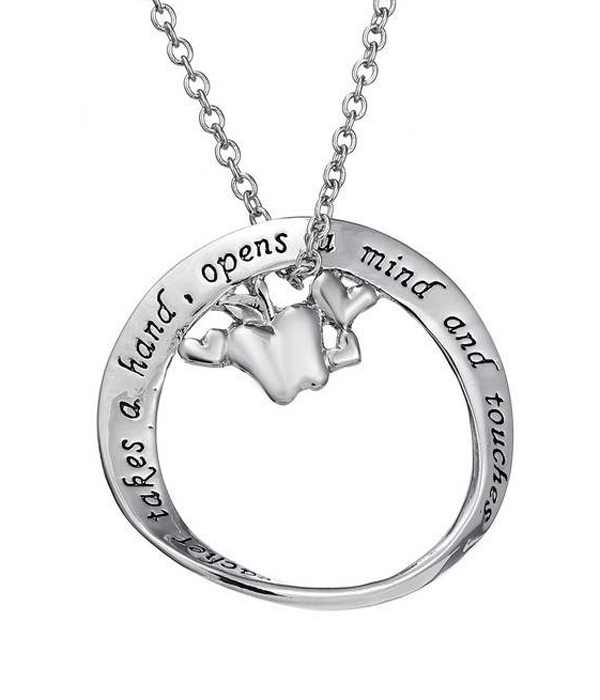 Etsy style message twist ring necklace