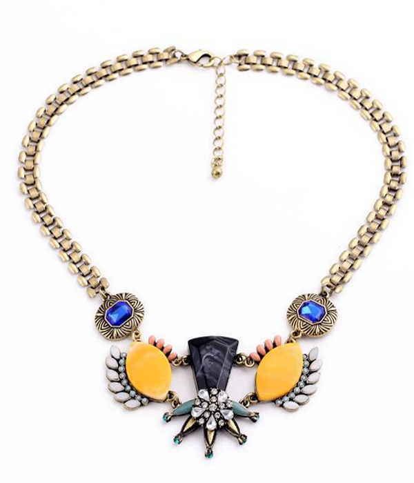Boutique style mixed crystal pendant necklace