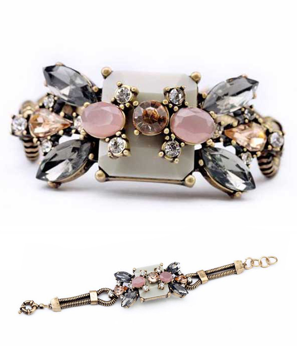 Boutique style mixed crystal luxury bracelet