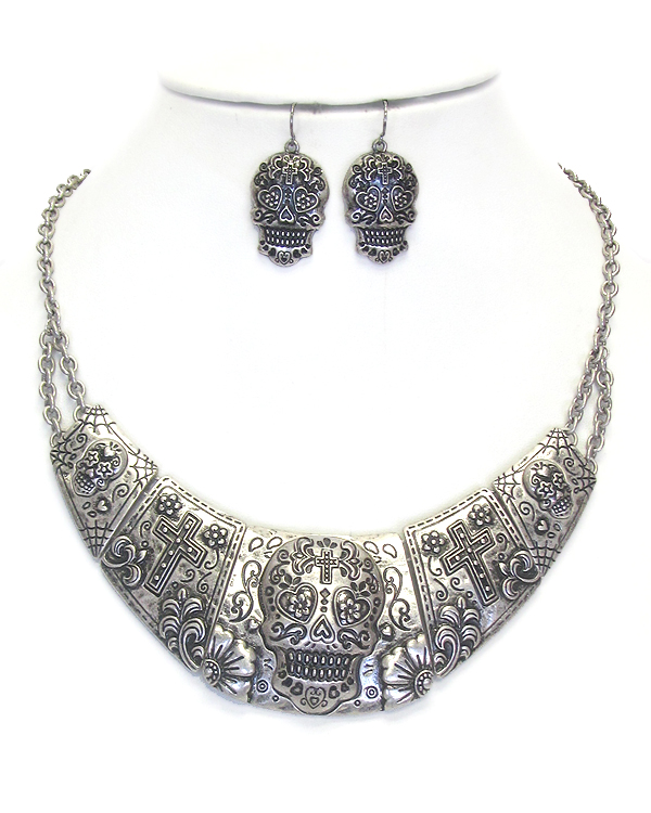 Sugar skull necklace set