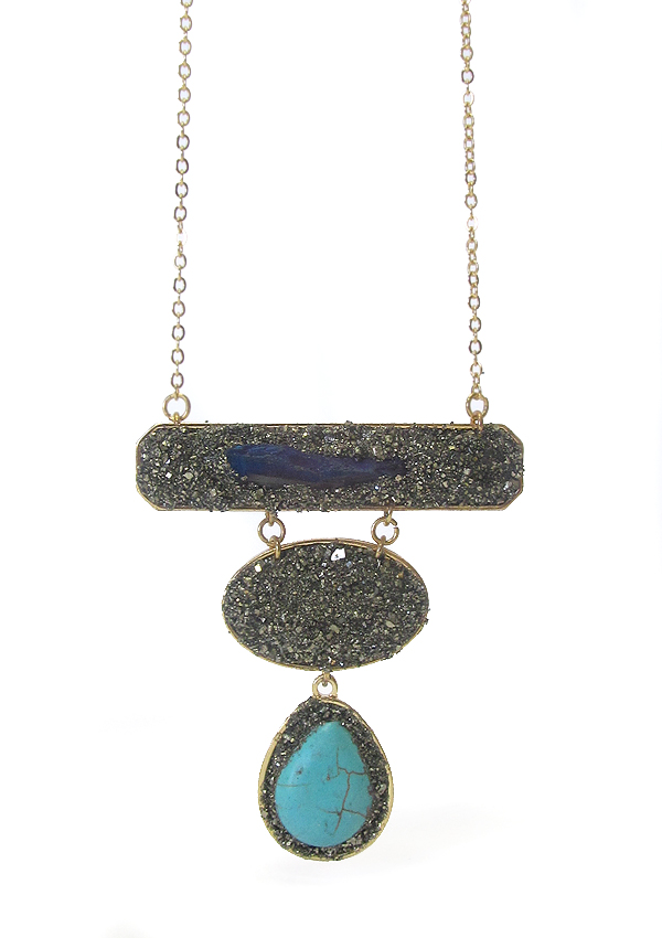 PYRITE PENDANT LINK NECKLACE