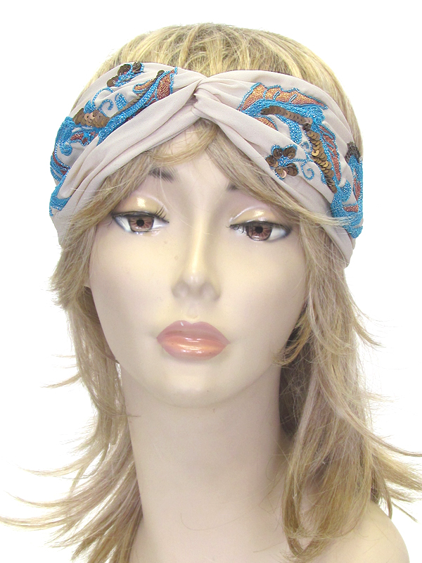 Sequin turban headwrap
