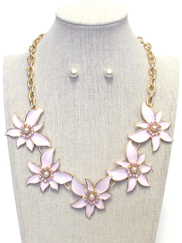 MULTI EPOXY FLOWER CHAIN NECKLACE