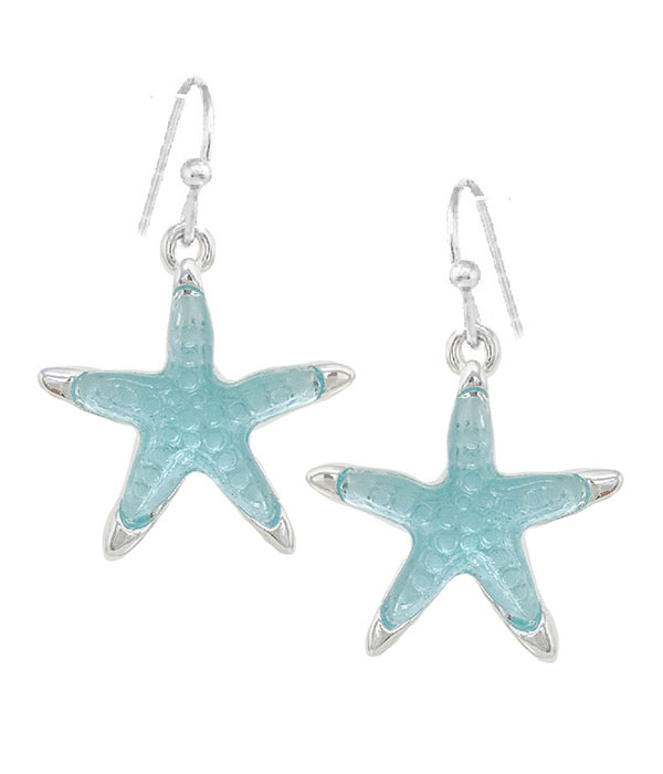 Seaglass starfish earring