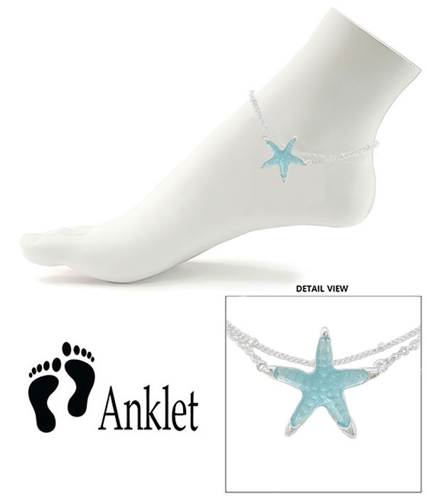 Epoxy starfish anklet