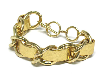 Nautical theme crew chain toggle bracelet