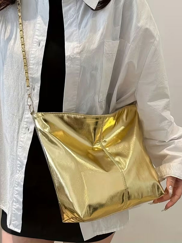 Gold shoulder bag