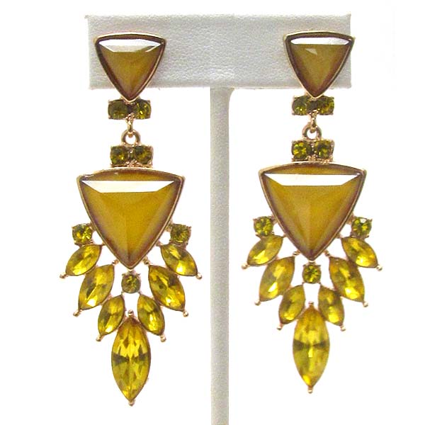 Facet triangle and arrowhead stone mix drop earring