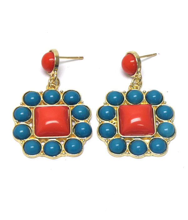 Bohemian style with turquoise stone earrings