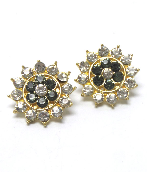 Flower crystal earrings