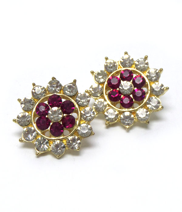 Flower crystal earrings