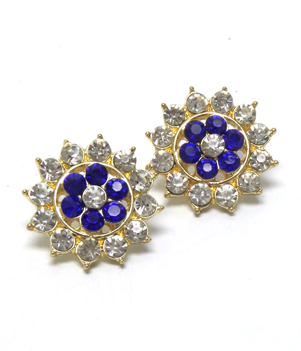 Flower crystal earrings