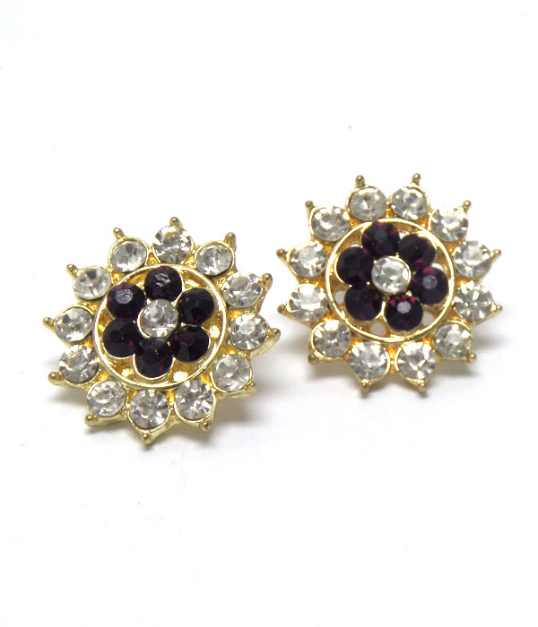 Flower crystal earrings
